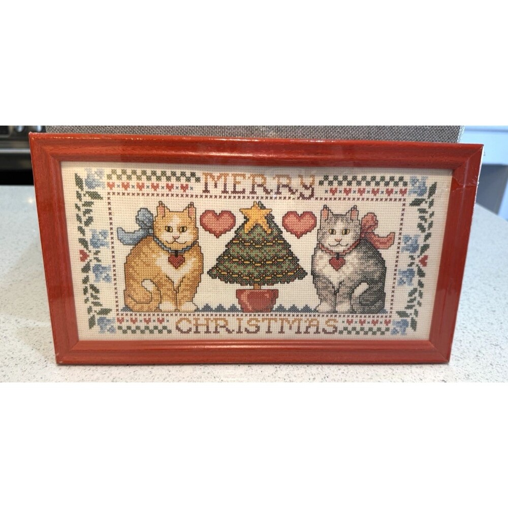 Vintage 1989 Counted Cross Stitch Kit Design Works Crafts Christmas Cats 9242